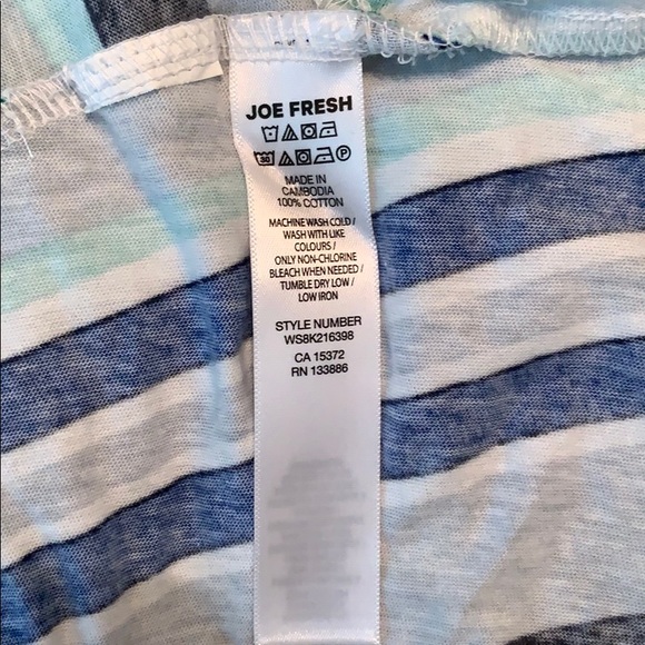 Joe Fresh Green Blue Striped Peplum Tank Sz Med - Picture 7 of 8